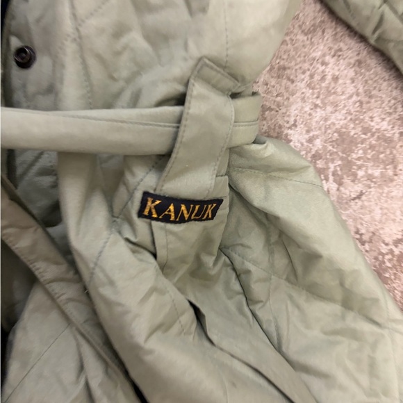 Vtg Kanuk belted diamond Green Quilted Jacket - Picture 3 of 10